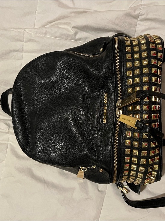 Michael Kors Black Leather studded Rhea backpack